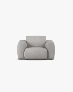 FOTOLIU LOUNGE MOLINO, 100X108, GRI DESCHIS, CU TAPITERIE DIN TEXTIL CHENILLE REBEL, MICADONI