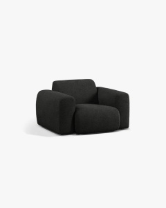 FOTOLIU LOUNGE MOLINO, 100X108, NEGRU, CU TAPITERIE DIN TEXTIL BOUCLE BALOO, MICADONI - Img 2
