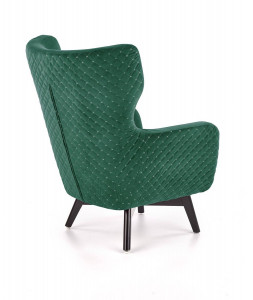 FOTOLIU MARVEL, VERDE INCHIS/NEGRU, TAPITERIE DIN STOFA FINA SI PICIOARE DIN LEMN MASIV, STIL CLASIC - Img 6