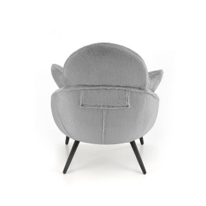 FOTOLIU MERRY, GRI/NEGRU, TAPITERIE DIN TEXTIL PLUSAT SI PICIOARE DIN METAL, STIL MODERN - Img 3
