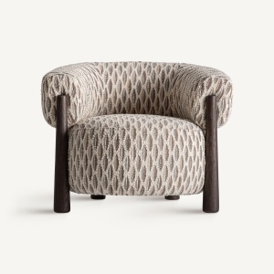 FOTOLIU MODERN DE LIVING TIFFEN, REALIZAT DIN LEMN SI TEXTIL, CULOARE MARO