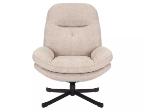 FOTOLIU PIVOTANT HARPER 360°, BEJ TAP241/NEGRU, TAPITERIE DIN TEXTIL SI CADRU DIN METAL, STIL MODERN - Img 2