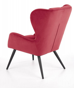 FOTOLIU TYRION, BORDO/NEGRU, TAPITERIE DIN CATIFEA SI PICIOARE DIN METAL, STIL MODERN - Img 5