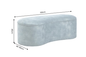 LADA DE DEPOZITARE ELEMENTS, 120CM, DIN LEMN SI MATERIAL CATIFEA, CULOARE PETROL, INVICTA INTERIOR - Img 9