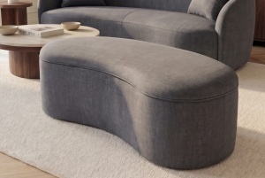 LADA DE DEPOZITARE ELEMENTS, 120CM, DIN LEMN SI MATERIAL CATIFEA, CULOARE GRI GRAFIT, INVICTA INTERIOR - Img 5