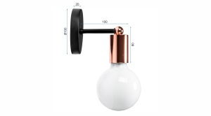 Lampă de perete din metal Mat negru 392205 - Img 4