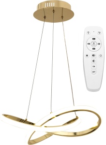 Lampă de tavan suspendată cu inel modern + telecomandă APP390-CP Gold - Img 1