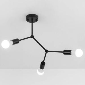 LAMPA PLAFON CLASICA NEAGRA METAL LOFT APP736-3C - Img 2
