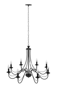 Lampă suspendată de tavan neagra rustica APP648-8CP - Img 3