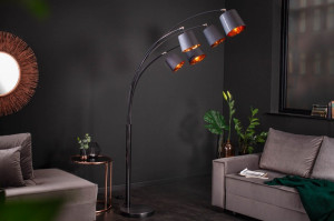 LAMPADAR ORIENTABIL LEVEL 202CM NEGRU/AURIU, DESIGN MODERN - Img 2