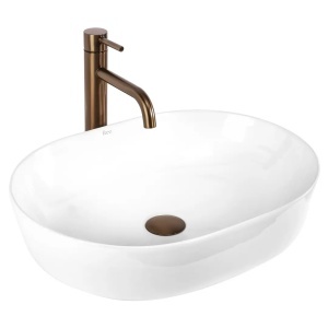 LAVOAR PE BLAT CLEO 50CM REA, MATERIAL CERAMICA, DE CULOARE ALB