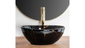LAVOAR REA SOFIA MINI, EFECT DE MARMURA NEAGRA, 35 CM, DIN CERAMICA, CALITATE SUPERIOARA - Img 2