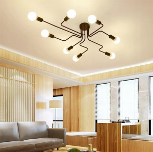 LUSTRA AGARO 8 AGARO APP015-8CW, 120x69 cm, NEGRU, DIN OTEL SI METAL DE INALTA CALITATE, STIL MODERN, TU - Img 3