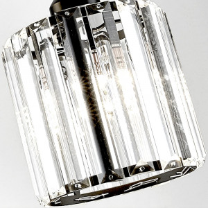 LUSTRA BLACK CRYSTAL APP513-3CPR, 12X13 cm, NEGRU, DIN METAL SI STICLA, STIL MODERN, TU - Img 3