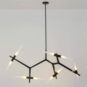 LUSTRA CANDELABR 10, CONFECTIONATA DIN ALUMINIU, NEAGRA, STIL MODERN - Img 2