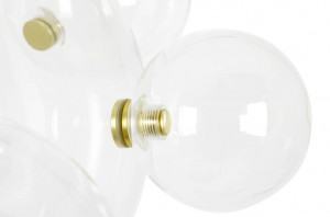 LUSTRA CAPRI LINE 7, DIN ALUMINIU SI STICLA, AURIU/TRANSPARENT, STIL MODERN - Img 2