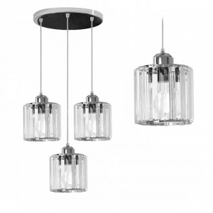 LUSTRA CRYSTAL SILVER APP510-3CPR, 12X13 cm, ARGINTIU, DIN METAL SI STICLA, STIL MODERN, TU