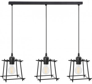 LUSTRA CU 3 BECURI APP220-3CP, 50x108 cm, NEGRU, DIN METAL, STIL MODERN, TU