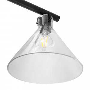 LUSTRA CU 3 BECURI APP318-3CP, 108x77 cm, NEGRU SI ARGINTIU, DIN STICLA SI METAL DE INALTA CALITATE, STIL MODERN, TU - Img 2