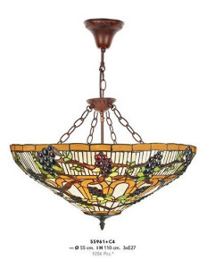 LUSTRA DEOSEBITA TIFFANY, COD 55961+C4, DIN METAL SI STICLA