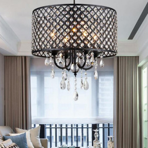 LUSTRA GLAMOR BLACK APP616-4CP, 43 cm, NEGRU, DIN METAL SI CRISTALE, STIL MODERN, TU - Img 8