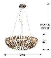 LUSTRA/PLAFONIERA ARIADNA, 66 CM, CROM/SAMPANIE, DIN METAL SI STICLA, STIL MODERN - Img 2