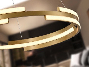 LUSTRA/PLAFONIERA CICLOS, 60 CM, AURIU/OPAL, DIN METAL, ALUMINIU SI SILICON, STIL MODERN - Img 2