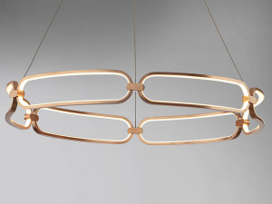 LUSTRA/PLAFONIERA COLETTE, CU TELECOMANDA, 80CM, AURIU ROSE/OPAL, DIN ALUMINIU SI SILICON, SCHULLER DESIGN - Img 4