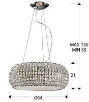LUSTRA/PLAFONIERA DIAMOND, 54 CM, CROM/TRANSPARENT, DIN METAL SI STICLA, STIL MODERN - Img 3