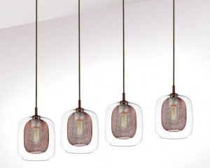LUSTRA/PLAFONIERA FOX, 107 CM, CIOCOLATIU/TRANSPARENT, DIN METAL SI STICLA, STIL MODERN - Img 3