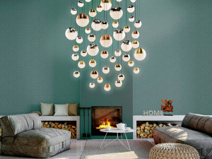 LUSTRA/PLAFONIERA SPHERE, CONECTARE BLUETOOTH, 160/350 CM, CROM/ALAMA/CUPRU/TRANSPARENT, DIN METAL SI POLICARBONAT, STIL MODERN - Img 3