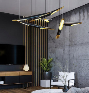 LUSTRA TUBA BLACK/GOLD 60CM LUXURY CALITATE SUPERIOARA - Img 5