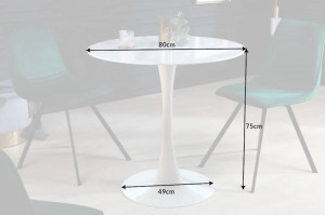 MASA BISTRO, LYON 80CM, DIN STICLA CU ASPECT MARMURA, DESIGN MODERN, ARTIM GROUP - Img 5