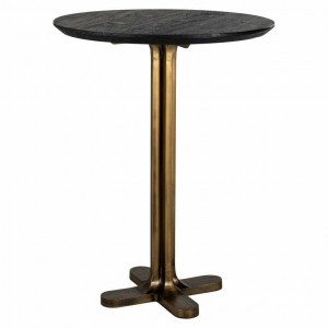 MASA DE BAR REVELIN, 81 CM, NEGRU/AURIU ANTICHIZAT, DIN LEMN DE MANGO SI METAL, RICHMOND INTERIORS