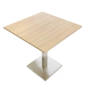 Masă de cafenea patrata 68x68cm, culoare sonoma, metal si furnir laminat - Img 4