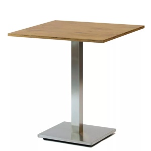 Masă de cafenea patrata 68x68cm, culoare stejar lancelot, metal si furnir laminat - Img 4