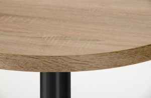 Masă de cafenea rotunda 68cm, culoare stejar sonoma, metal si furnir laminat - Img 3