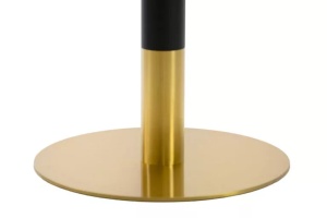 Masă de cafenea rotunda 70cm, culoare negru/auriu, metal si mdf design marmura - Img 2