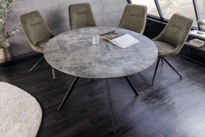 MASA DE DINING ROTUNDA, ATELIER 100CM, FURNIR LEMN, MELAMINA SI METAL, ASPECT PIATRA, ARTIM GROUP SELECTION - Img 4