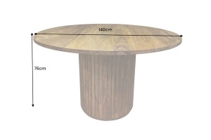 MASA DE DINING ROTUNDA, TRES CHIC 140CM, LEMN DE TRANDAFIR, ASPECT MARO, ARTIM GROUP SELECTION - Img 2