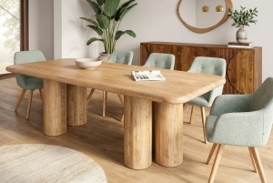 MASA DE SUFRAGERIE, ART DECO 240CM, REALIZATA DIN LEMN MASIV DE MANGO, CULOARE NATUR, ARTIM GROUP SELECTION - Img 3