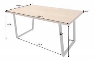 MASA DE SUFRAGERIE, LOFT 160CM, MDF INFOLIAT SI METAL, DESIGN VINTAGE INDUSTRIAL - Img 5