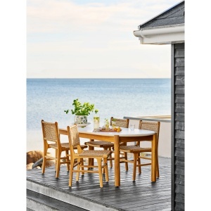 MASA DE TERASA TERRACINA, REALIZATA DIN LEMN SI TERRAZZO, CULOARE NATUR/ALB, HOUSE NORDIC - Img 2