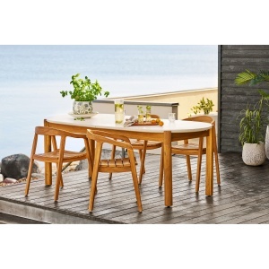 MASA DE TERASA TERRACINA, REALIZATA DIN LEMN SI TERRAZZO, CULOARE NATUR/ALB, HOUSE NORDIC - Img 12