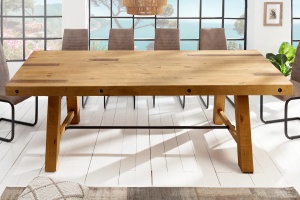 MASA DEOSEBITA DE DINING, FINCA 240CM, LEMN MASIV/ SCANDURI, DESIGN INDUSTRIAL - Img 5