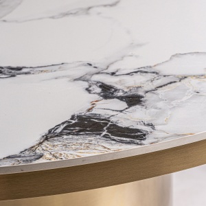 MASA DEOSEBITA ROTUNDA, ASTACH 150CM, DIN GRESIE SI METAL, ALB/AURIU, ARTIM GROUP SELECTION - Img 3