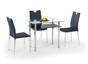 MASA DIN METAL SI STICLA LESTER NEGRU 90 - DESIGN MODERN