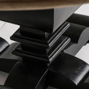 MASA DINING ABO, NEAGRA, REF. 33062, PRELUCRATA MANUAL, CONFECTIONATA DIN LEMN DE MANGO NEGRU, STIL MODERN - Img 4
