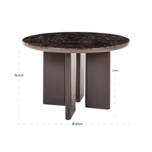 MASA DINING ALMUNDI 120cm, REALIZATA DIN MDF, CERAMICA INFOLIATA, CULOARE MARO, STIL MODERN, RICHMOND - Img 2