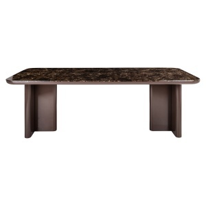 MASA DINING ALMUNDI, 230cm, LEMN, MDF SI CERAMICA, MARO, ASPECT DE MARMURA INFOLIAT, STIL MODERN - Img 6
